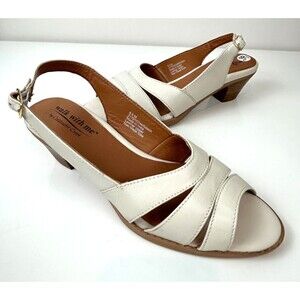Walk with Me Coldwater Creek Charisma Beige Leather Sandals Shoe Size 9.5M NEW